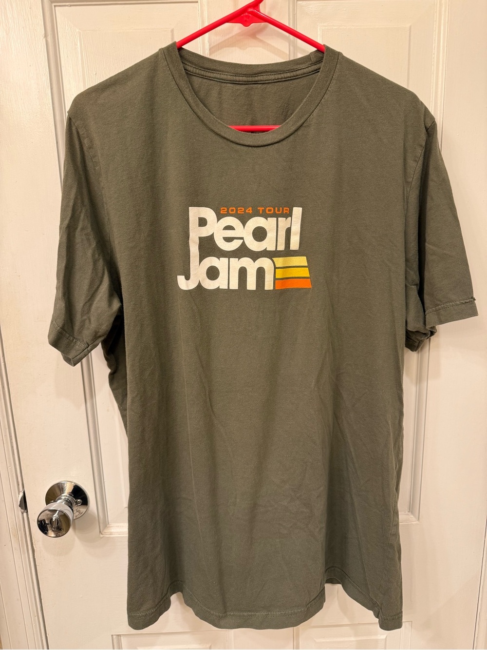 🎫 Pearl Jam 2024 Tour Authentic Concert Merch T-Shirt, XL Olive Green 🎫